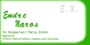 endre maros business card